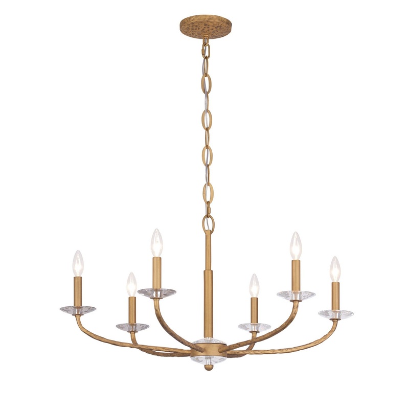 Minka Lavery 5286-788 Atella Six Light Chandelier, Ashen Gold