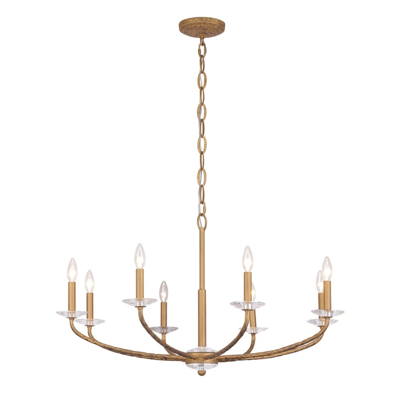 Minka Lavery 5287-788 Atella Eight Light Chandelier, Ashen Gold
