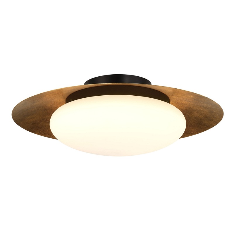 Minka Lavery 5626-869-L Zinola LED Flush Mount, Coal /Halcyon Gold