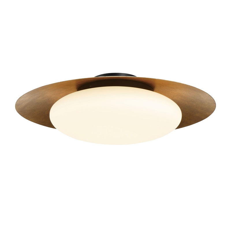 Minka Lavery 5628-869-L Zinola LED Flush Mount, Coal /Halcyon Gold