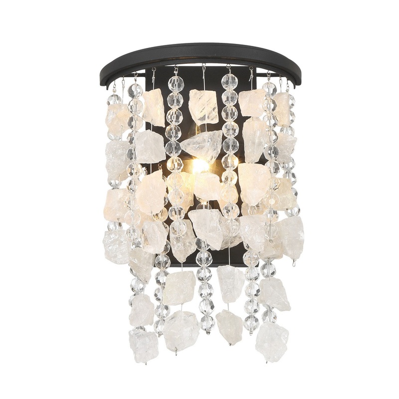 Minka Lavery 6701-66 Shimmering Elegance One Light Wall Sconce, Sand Coal
