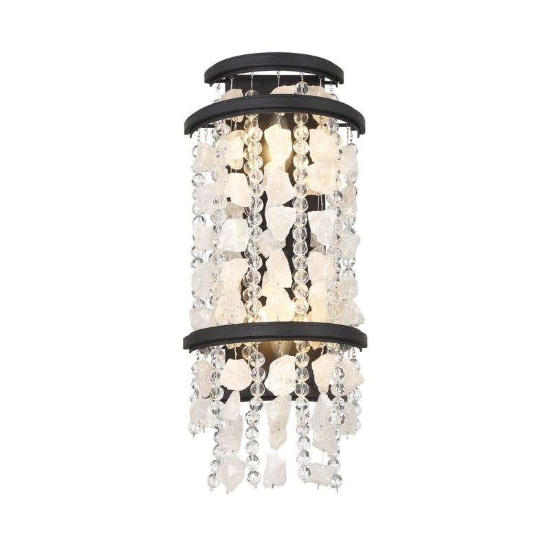 Minka Lavery 6702-66 Shimmering Elegance Two Light Wall Sconce, Sand Coal