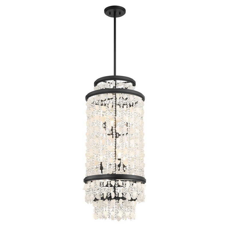 Minka Lavery 6704-66 Shimmering Elegance Six Light Foyer Pendant, Sand Coal