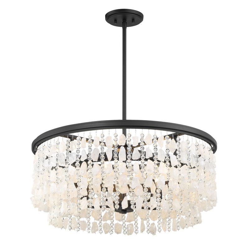 Minka Lavery 6705-66 Shimmering Elegance Five Light Chandelier, Sand Coal