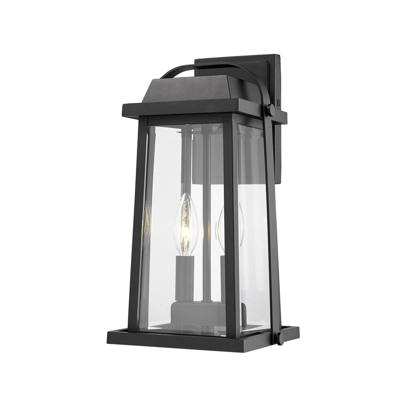 Z-Lite 574M-BK Millworks Two Light Outdoor Wall Sconce, Black