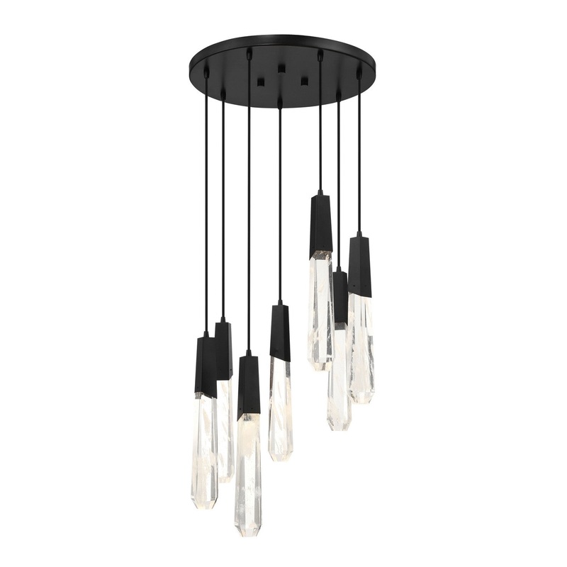 George Kovacs P1287-66A-L Drifting Droplets LED Pendant, Coal