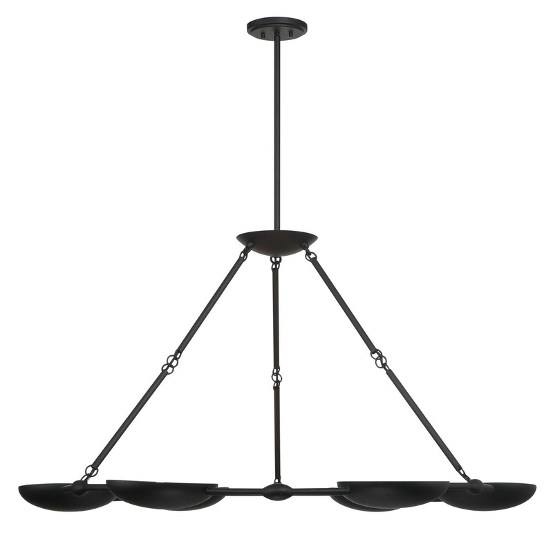 George Kovacs P1316-076 Undertas Six Light Chandelier, Iron Ore