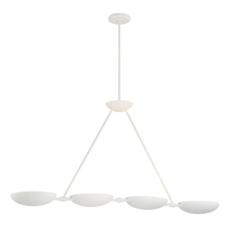George Kovacs P1318-792 Undertas Four Light Island Pendant, Piastra Plaster