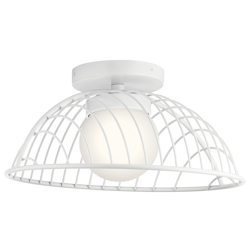 Kichler 84096WH Clevo LED Semi Flush Mount, White (Discontinued)