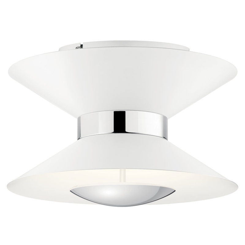 Kichler 84132MWH Kordan LED Semi Flush Mount, Matte White (Discontinued)