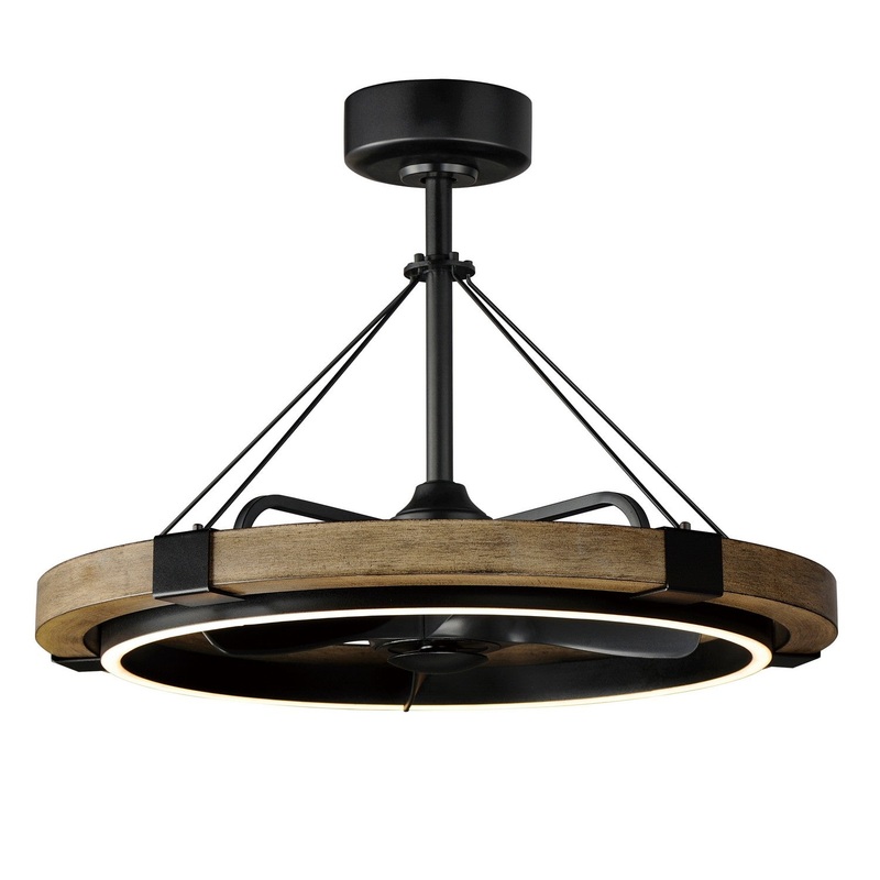 Maxim 61011DWBK Timber LED Fandelight, Driftwood / Black