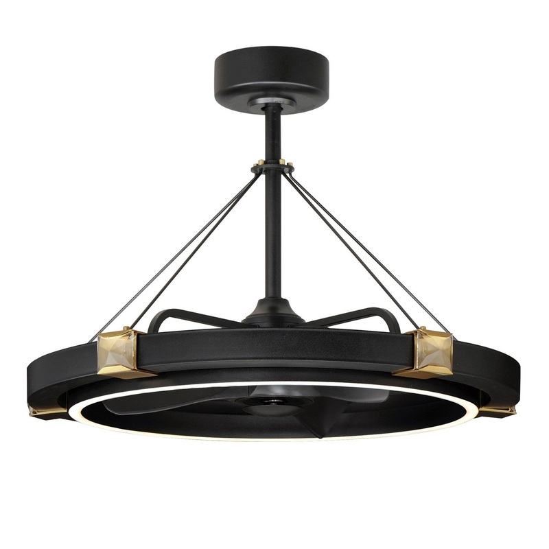 Maxim 61019BCBKGLD Jewel LED Fandelight, Black / Gold
