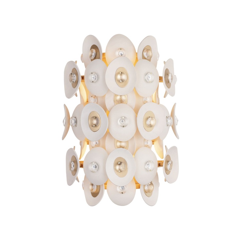 Metropolitan N1862-760 Niu Two Light Wall Sconce, Coconut Shell Gold / Coconut Shell White
