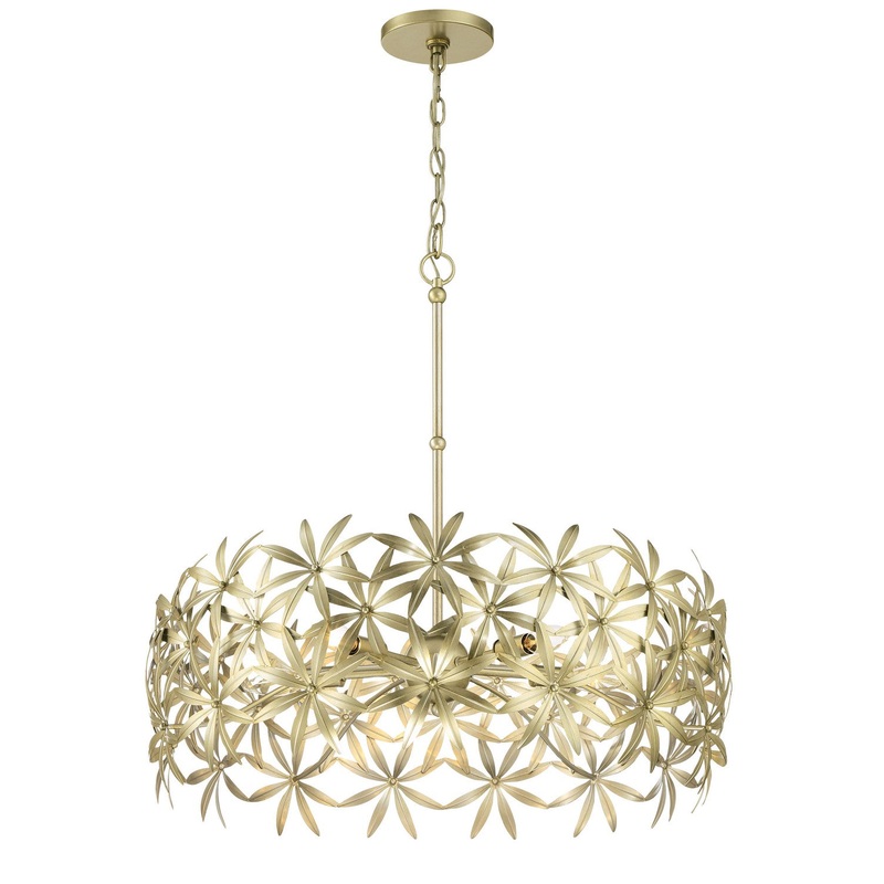 Minka Lavery 2145-735 Flower Child Five Light Pendant, Ambry Gold