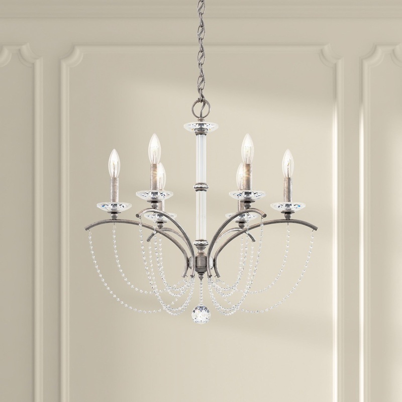 Schonbek BC7106N-51PWT Priscilla Six Light Chandelier, Black