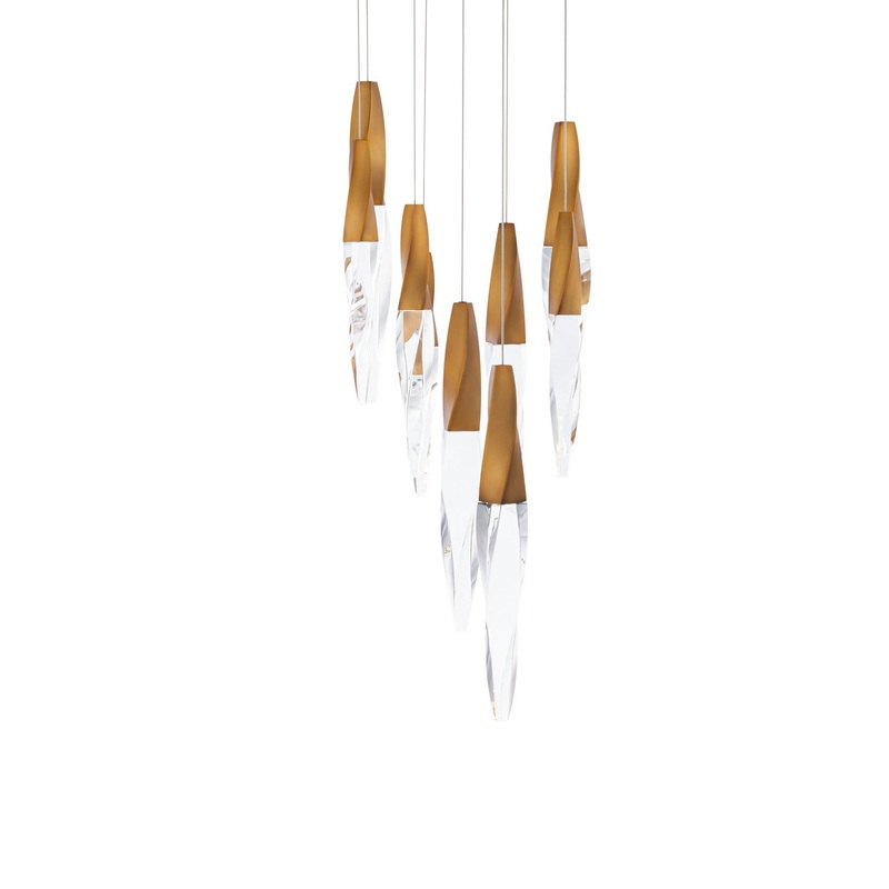 Schonbek Beyond BPD13209-AB Kindjal LED Pendant, Aged Brass