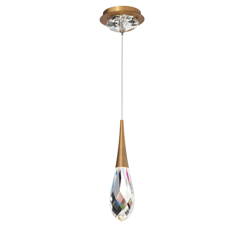 Schonbek Beyond BPD21213-AB Hibiscus LED Mini Pendant, Aged Brass