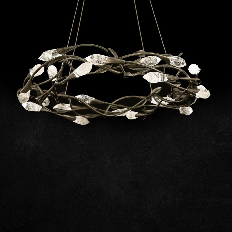 Schonbek S2434-47OH Secret Garden LED Pendant, Antique Pewter