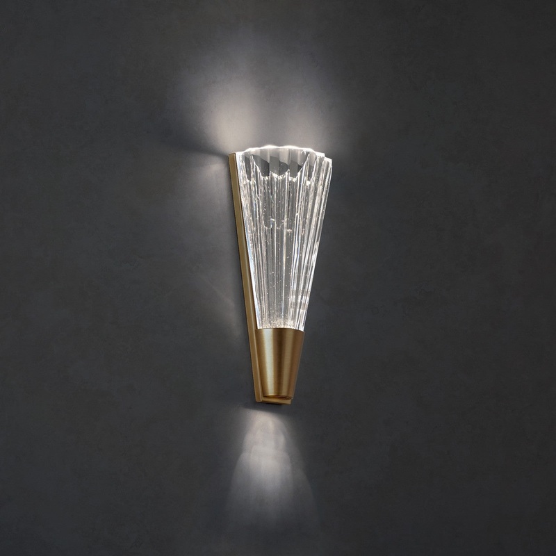 Schonbek S7214-700H Origami LED Wall Sconce, Aged Brass
