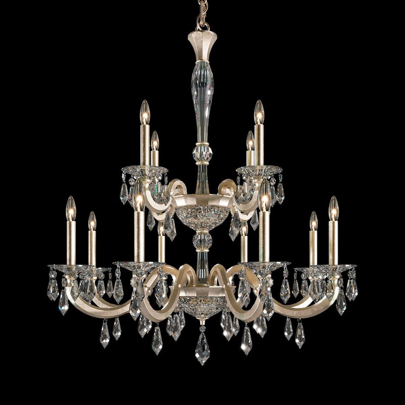 Schonbek S7612N-51R Napoli 12 Light Chandelier, Black