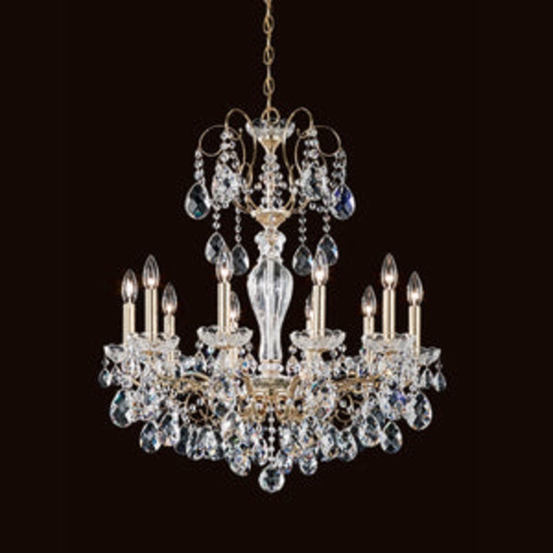 Schonbek ST1946N-211H Sonatina Ten Light Chandelier, Gold