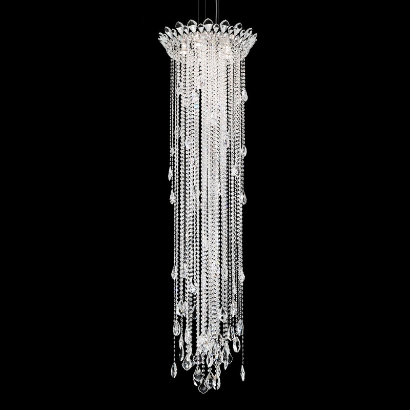 Schonbek TR1813N-401H Trilliane Strands Five Light Pendant, Stainless Steel