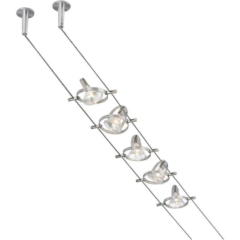 Tiella 800CBL5PN-LED, Accent Electronic Low Volt Surface Track Lighting Kit, LED Bulb Compatible, Nickel