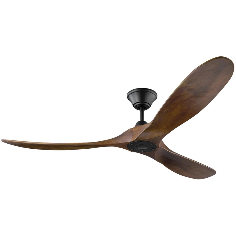 Visual Comfort Fan 3MAVR60BK Maverick 60" Ceiling Fan, Matte Black and Dark Walnut