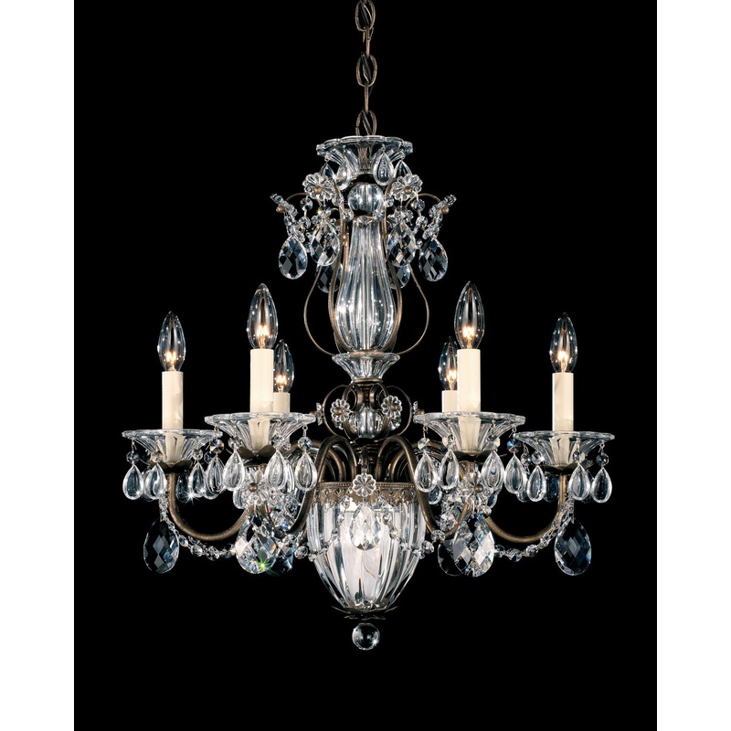Schonbek 1246-76 Bagatelle Seven Light Chandelier, Heirloom Bronze