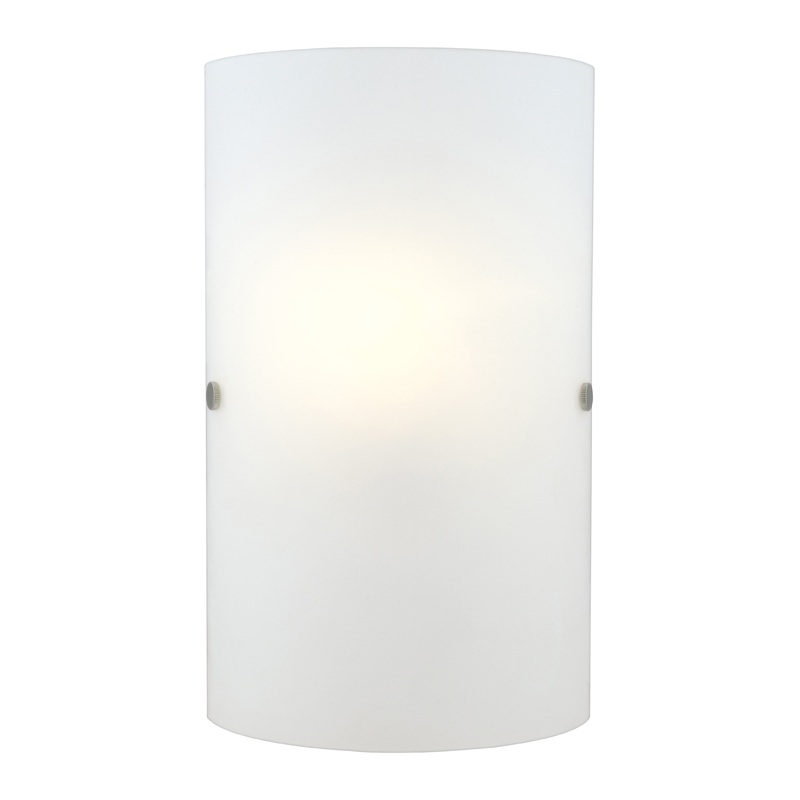 EGLO 20131A Troy 3 Collection 7.1 in. W x 11.8 in. H 1-Light Matte Nickel Wall Sconce with Frosted Glass