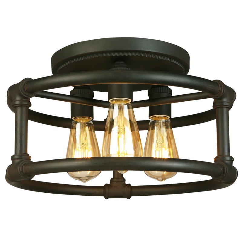 EGLO 202849A Wymer 3x60W Ceiling Light w/ Matte Bronze Finish