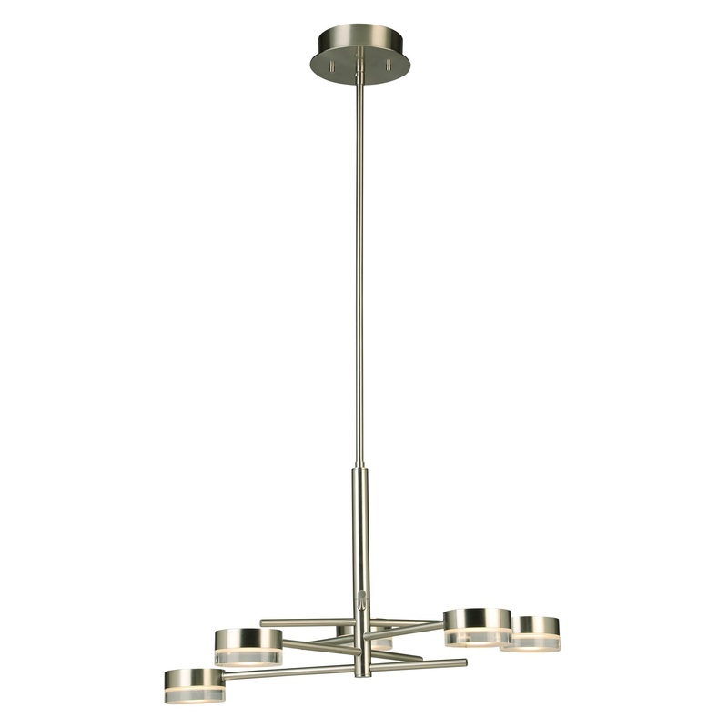 EGLO 203969A Transton 5x30W Integrated LED Chandelier w/ Brushed Nickel Finish