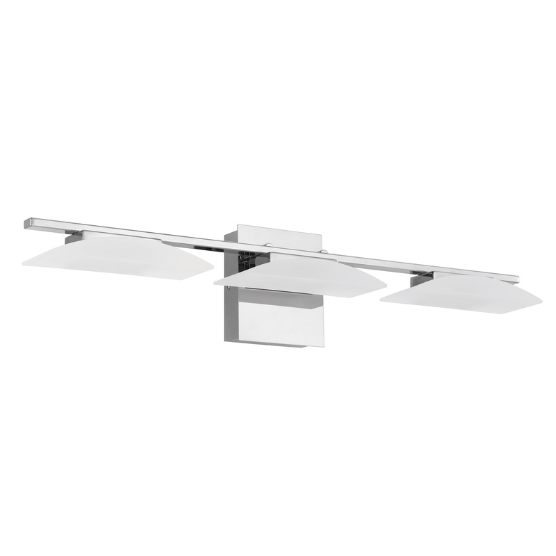 EGLO 204042A Metrass 3 3x6.7W LED Vanity Light w/ Chrome Finish & Satin Plastic Shade