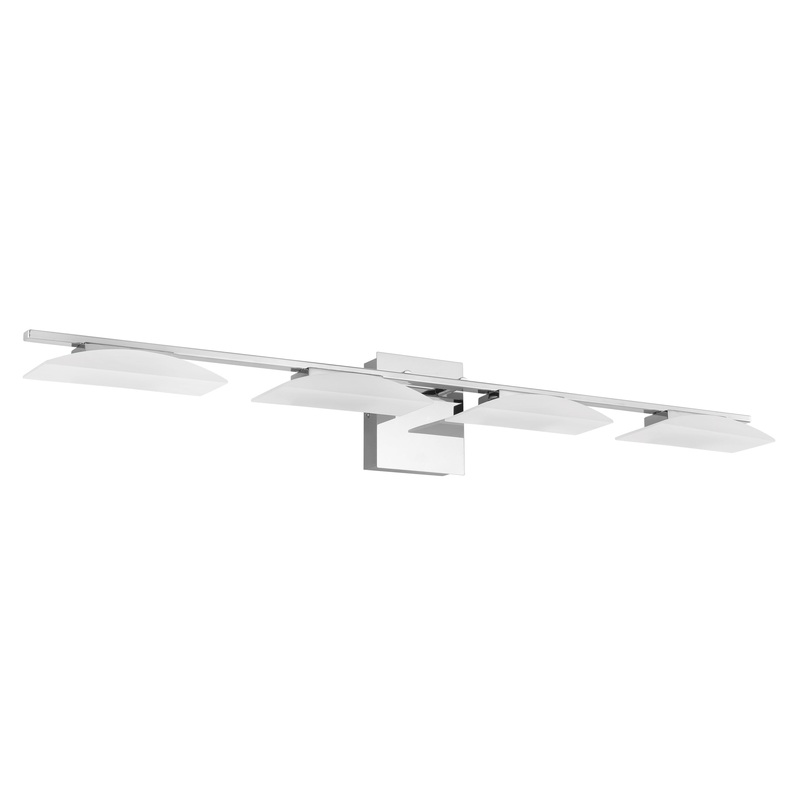 EGLO 204045A Metrass 3 4x6.7W LED Vanity Light w/ Chrome Finish & Satin Plastic Shade