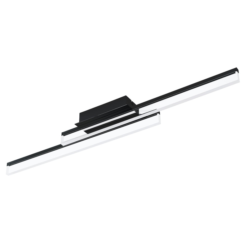 EGLO 204055A Palmital 1 1x22.3W LED Ceiling Light w/ Matte Black Finish and Satin Acrylic Shade