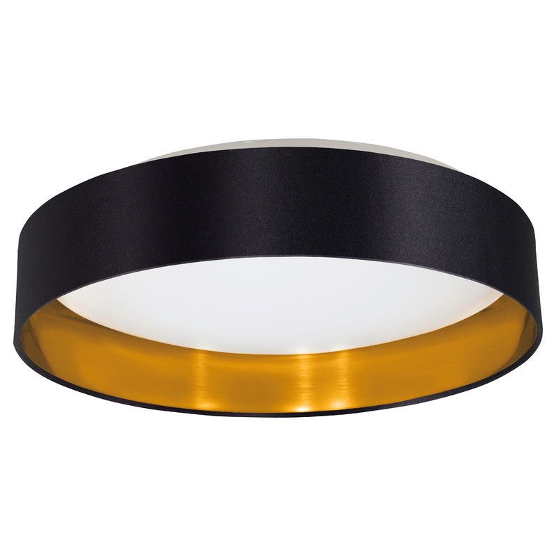 EGLO 31622A Maserlo 1x18W LED Ceiling Light w/ Black & Gold Finish & White Plastic Diffuser