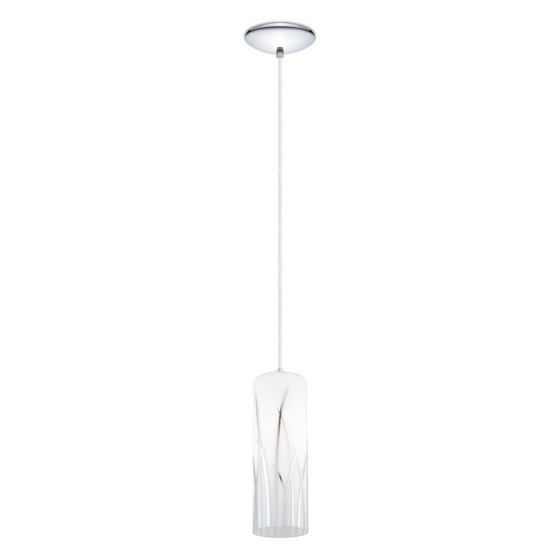 EGLO 92739A Rivato 1x100W Mini Pendant w/  Chrome Finish & White & Chrome Dcor
