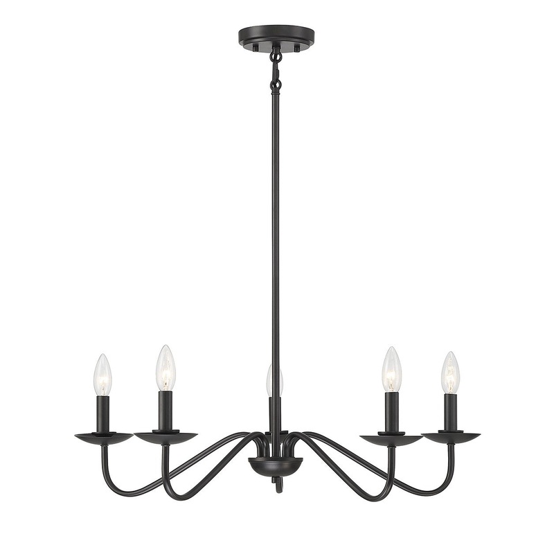 Shoppers Lighting SH100120MBK Veronica Five Light Chandelier, Matte Black