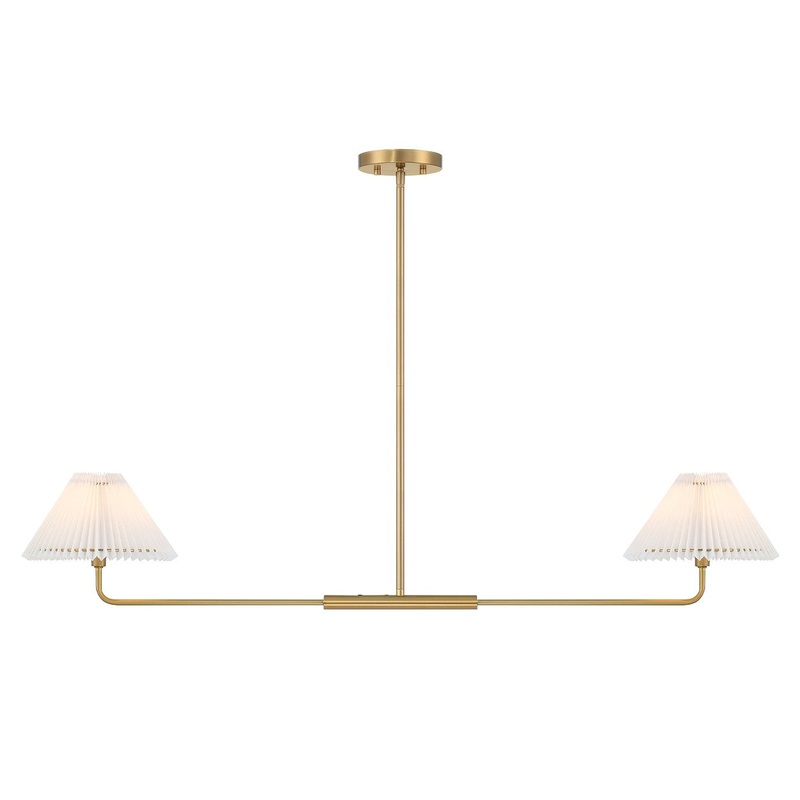 Shoppers Lighting SH100122NB Athena Two Light Linear Chandelier, Natural Brass