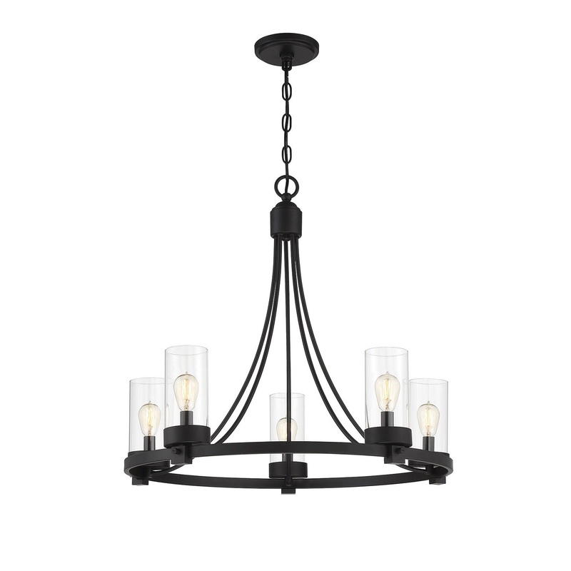 Shoppers Lighting SH10018MBK Camila Five Light Chandelier, Matte Black