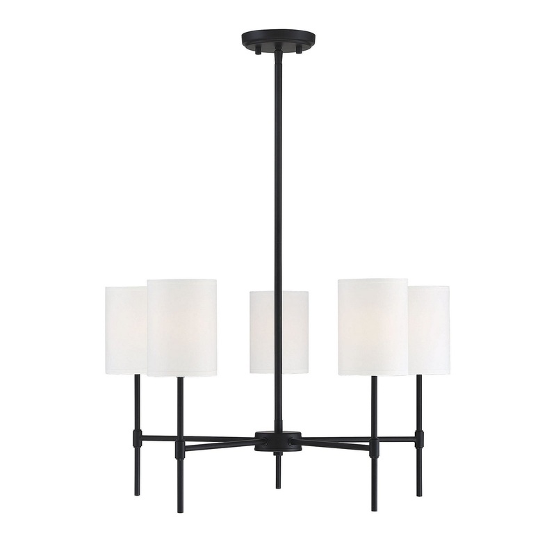 Shoppers Lighting SH10067MBK Natalie Five Light Chandelier, Matte Black