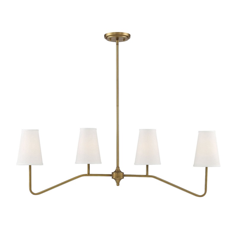 Shoppers Lighting SH10078NB Eva Four Light Chandelier, Natural Brass