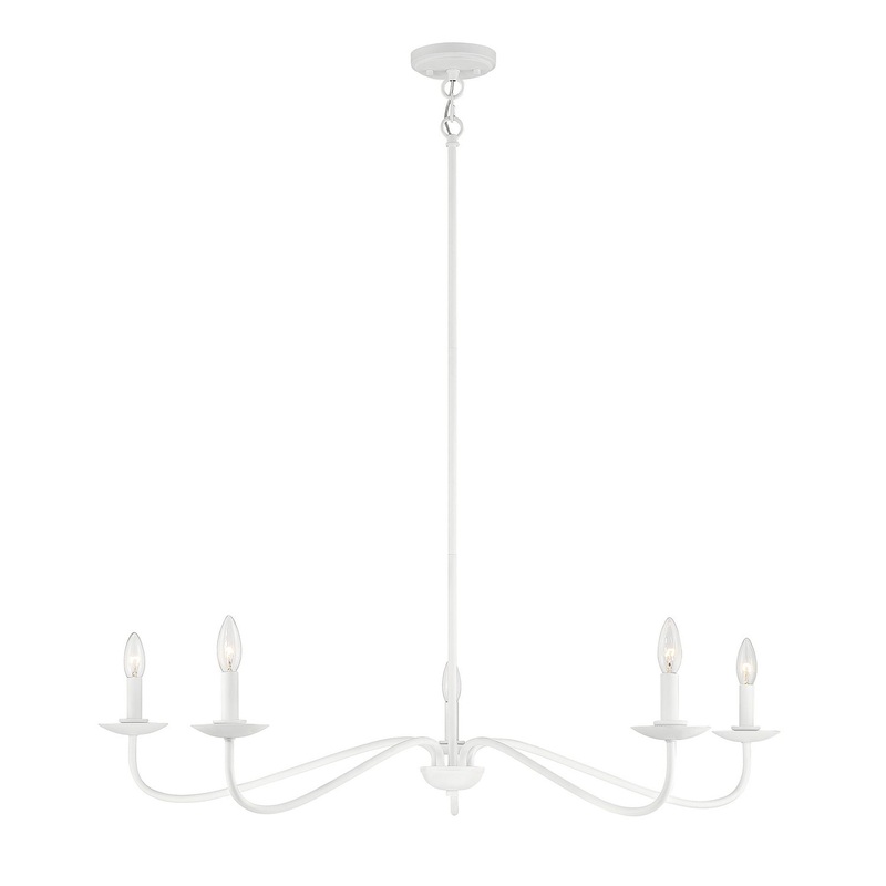 Shoppers Lighting SH10085BQW Lillian Five Light Chandelier, Wax White