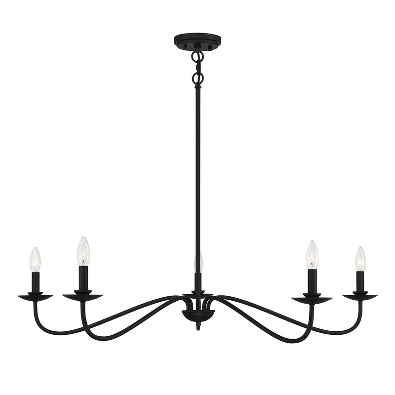 Shoppers Lighting SH10085MBK Lillian Five Light Chandelier, Matte Black