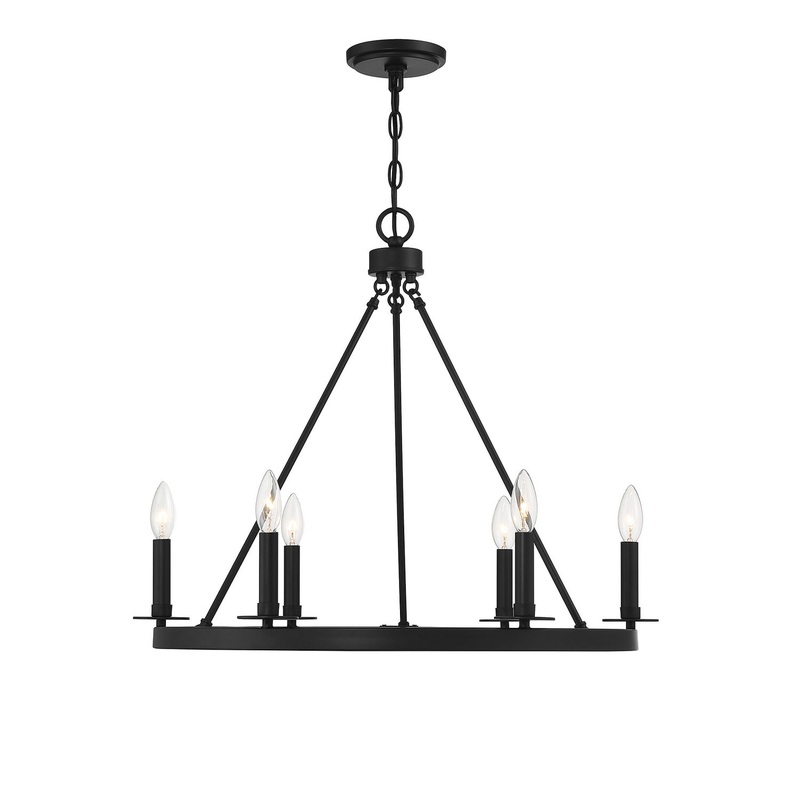 Shoppers Lighting SH10093MBK Penelope Six Light Chandelier, Matte Black