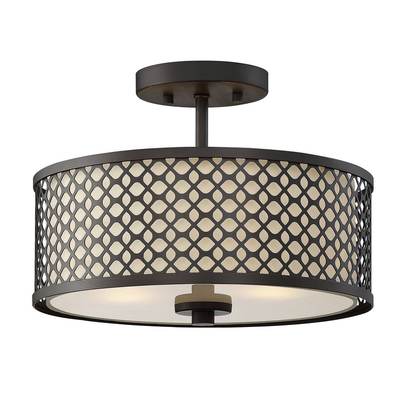Shoppers Lighting SH60016ORB Jasmine Two Light Semi-Flush Mount, Oil Rubbed Bronze