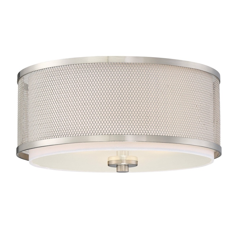 Shoppers Lighting SH60018BN Scarlett Three Light Flush Mount, Brushed Nickel