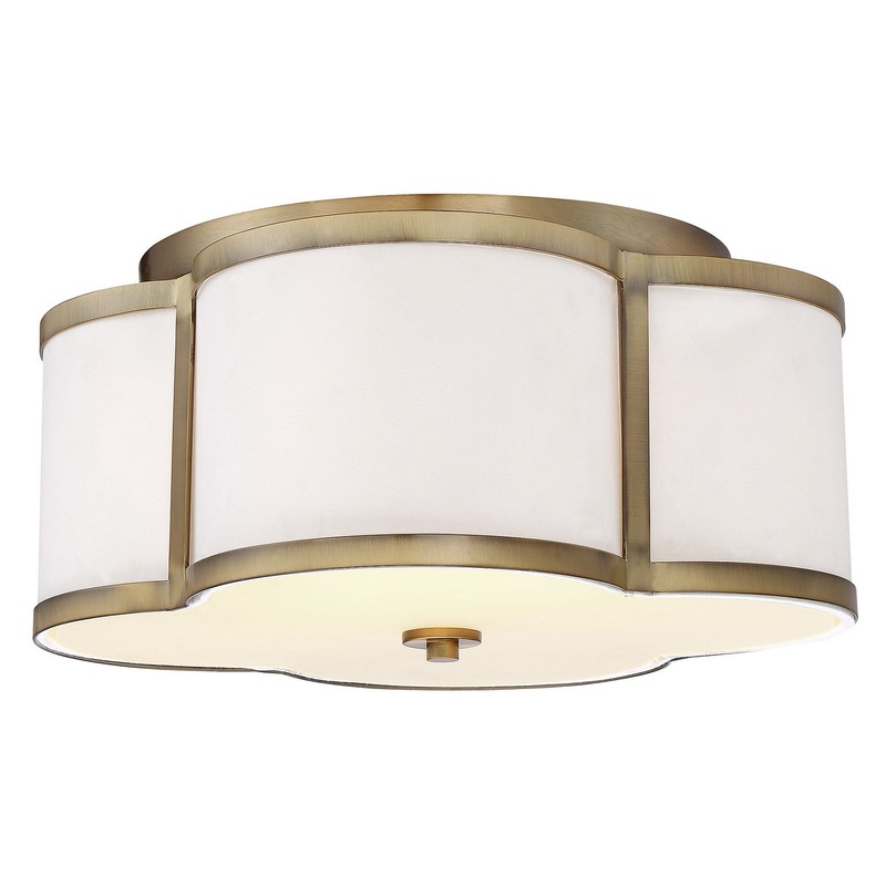 Shoppers Lighting SH60020NB Stella Three Light Semi-Flush Mount, Natural Brass