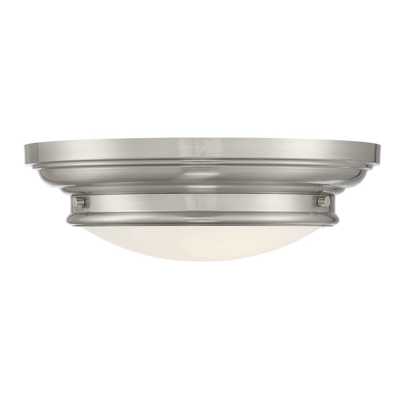 Shoppers Lighting SH60063BN Alexa Two Light Flush Mount, Brushed Nickel