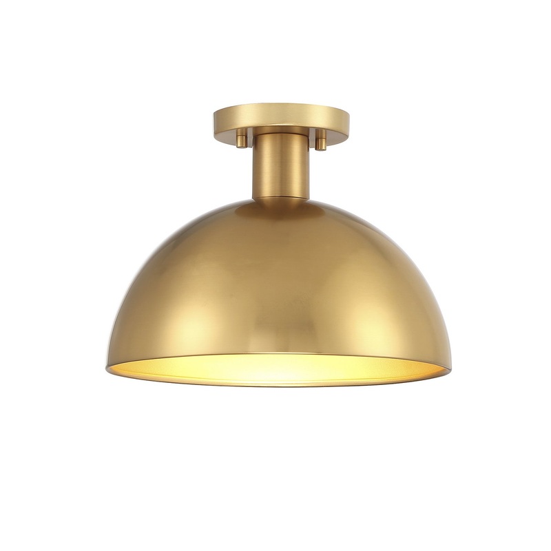 Shoppers Lighting SH60071NB Ariella One Light Semi-Flush Mount, Natural Brass